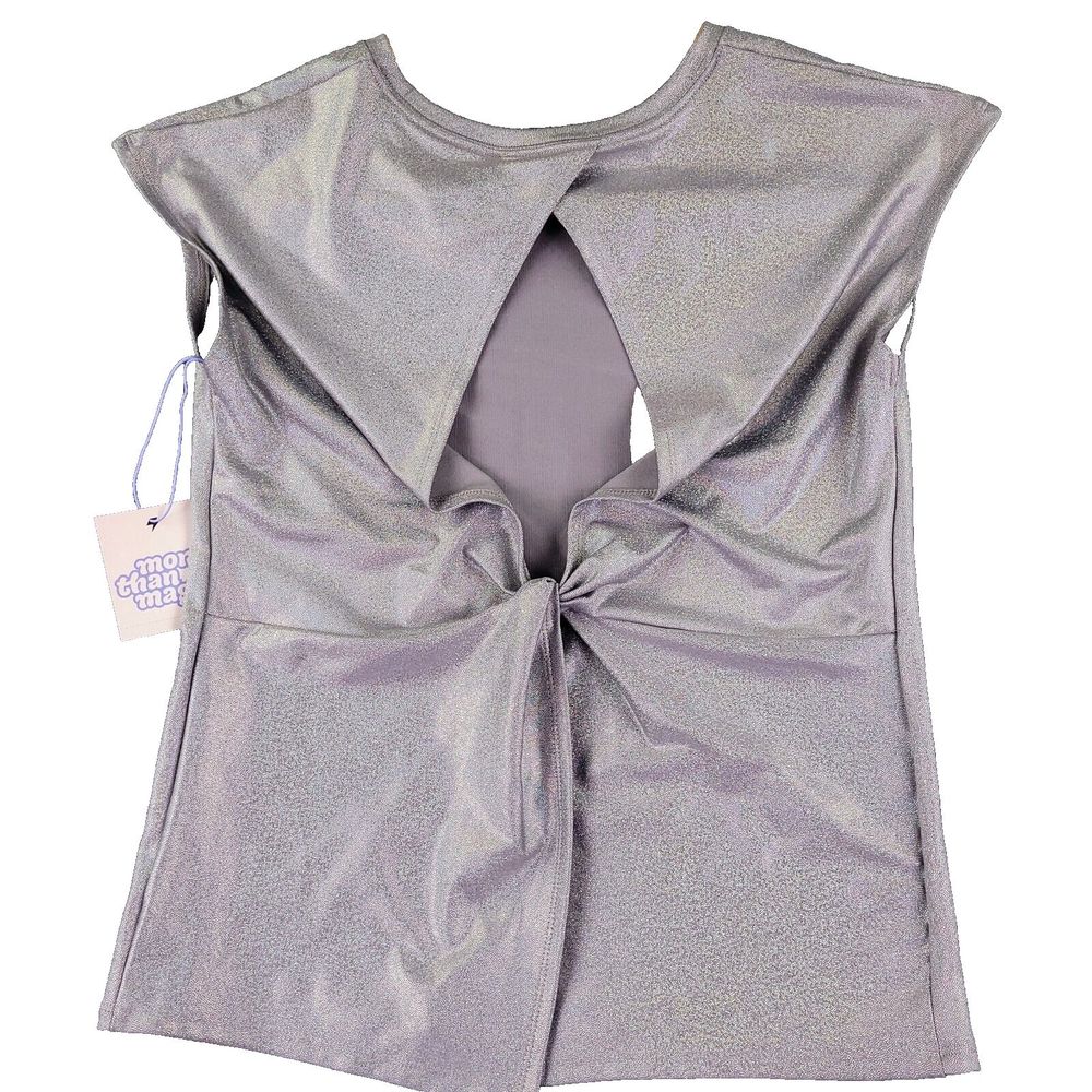 Girls Blouse Size XL (14/16) Sparkly Gray More Than Magic Party Wedding Dress up